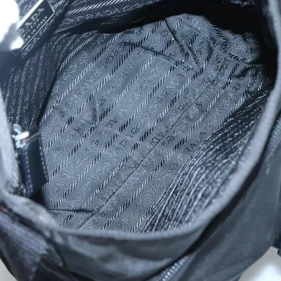 PRADA Shoulder Bag Nylon Black Silver Auth 122318 - Picture 10 of 16